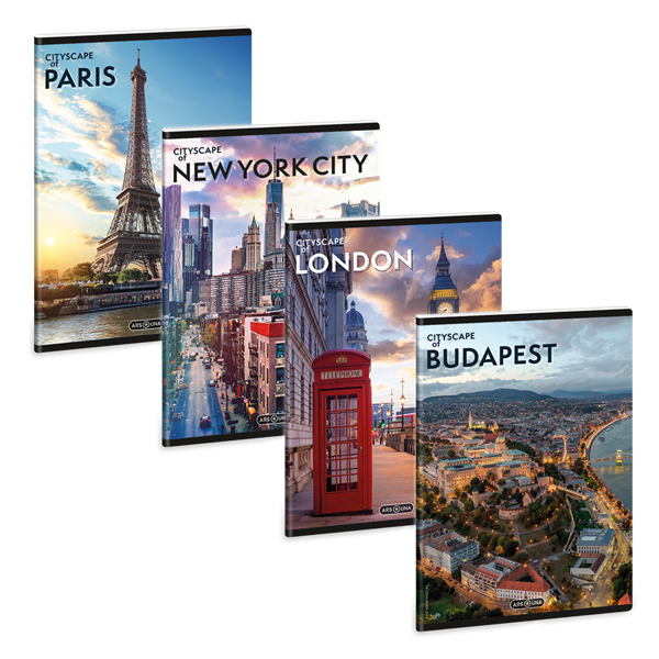 Ars Una Cityscape 25 (5482) A5 extra kapcsos kockás füzet