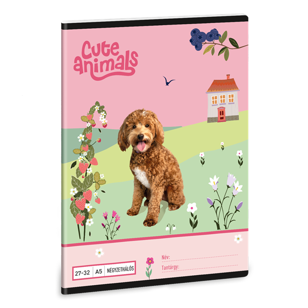 Ars Una Cute Animals Doggie 25 (5458) A5 27-32 kockás füzet