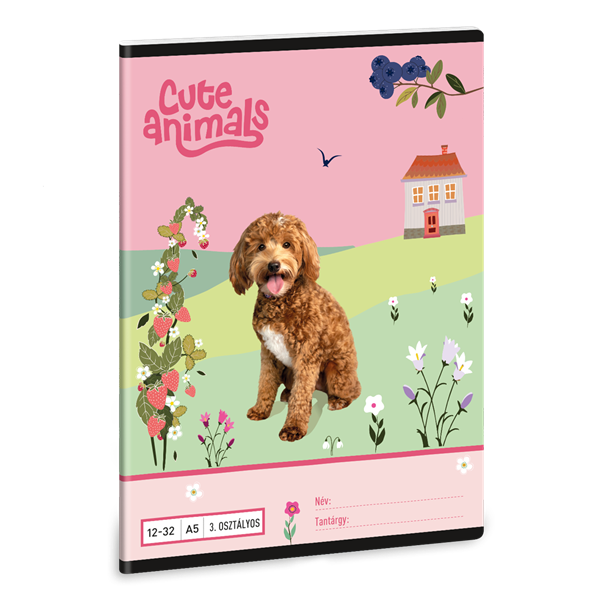 Ars Una Cute Animals Doggie 25 (5458) A5 3. osztályos vonalas füzet