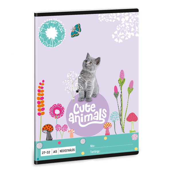 Ars Una Cute Animals-Kitten 24 (5368) A5 27-32 kockás füzet