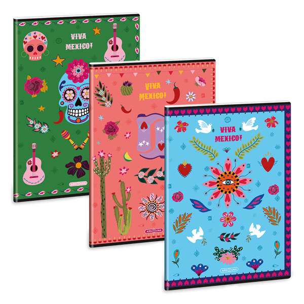 Ars Una Viva Mexico 25 (5490) A4 extra kapcsos kockás füzet
