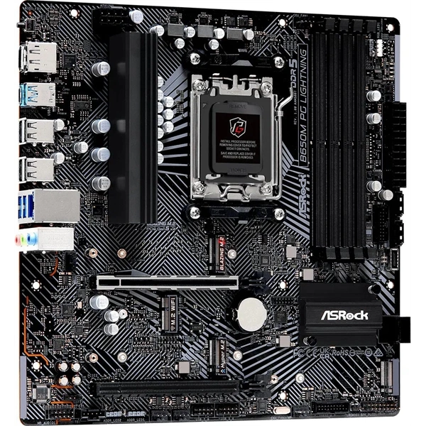 Asrock B650M Phantom Gaming Lightning WiFi desktop alaplap microATX
