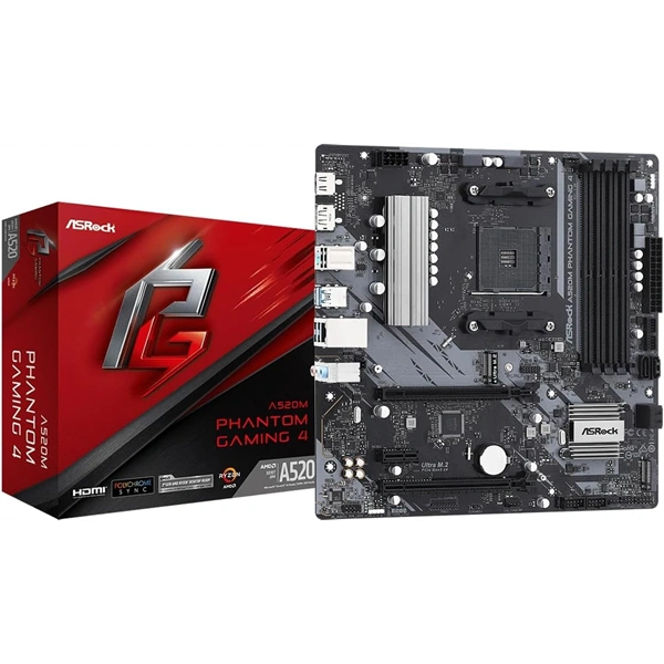 Asrock PHANTOM GAMING 4 AMD A520M AM4 mATX alaplap