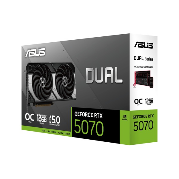 Asus DUAL RTX5070-O12G OC Edition nVidia 12GB GDDR7 192bit PCIe videókártya