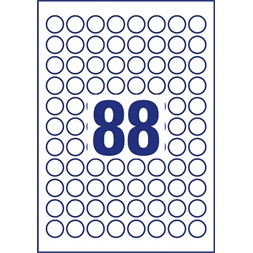 Avery 20mm 10ív 6222-10 univerzális fehér köretikett