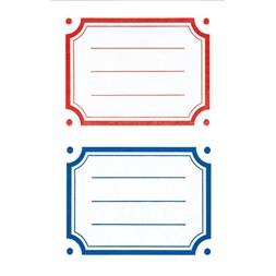 Avery 3026 kék/piros keretes füzetcímke