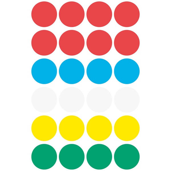 Avery 3089 18mm öntapadó vegyes színű jelölőpont