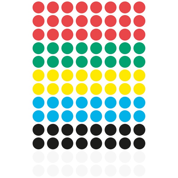 Avery 3090 8mm öntapadó vegyes színű jelölőpont