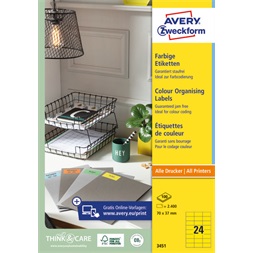 Avery 3451 70x37mm sárga univerzális címke