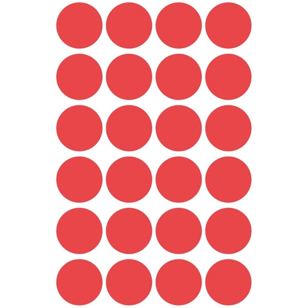 Avery 3595 18mm visszaszedhető 96db-os piros jelölőpont