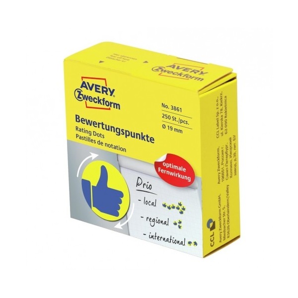 Avery 3861 Kék lájk 19mm öntapadó 250db-os címke
