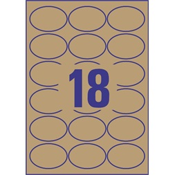 Avery 7103-25 63,5x42,3mm ovális újrahasznosított barna kraft etikett