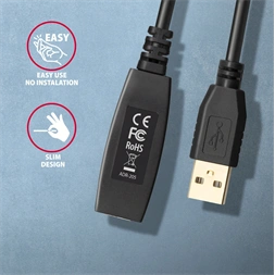 Axagon ADR-205 aktív USB hosszabbító kábel 5m