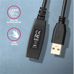 Axagon ADR-210 aktív USB hosszabbító kábel 10m