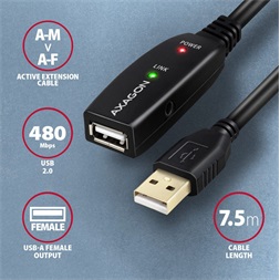Axagon ADR-207 7,5m USB repeater kábel