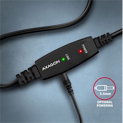 Axagon ADR-210B 10m USB 2.0 A apa - USB B apa aktív repeater kábel