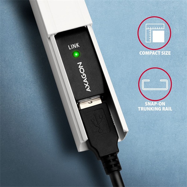 Axagon ADR-215B 15m USB 2.0 A apa - USB B apa aktív repeater kábel