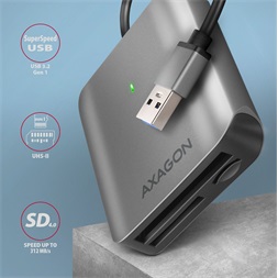 Axagon CRE-S3 USB-A 3.2 SD/microSD/CF külső kártyaolvasó