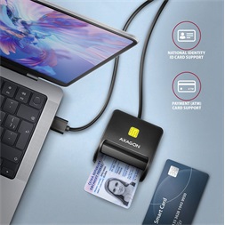 Axagon CRE-SM3N USB Smart card FlatReader okos kártyaolvasó