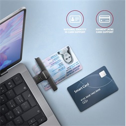Axagon CRE-SMP1A USB Smart card PocketReader összecsukható okos kártyaolvasó