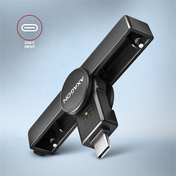 Axagon CRE-SMP1C USB-C Smart card PocketReader összecsukható okos kártyaolvasó