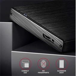 Axagon EE25-XA6 USB 3.0 fekete külső alumínium HDD/SSD ház