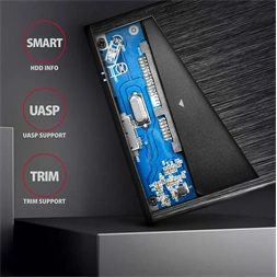 Axagon EE25-XA6 USB 3.0 fekete külső alumínium HDD/SSD ház