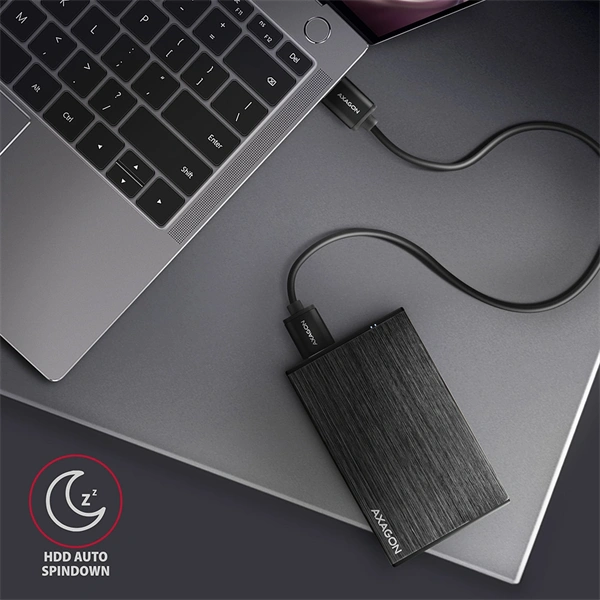 Axagon EE25-XA6 USB 3.0 fekete külső alumínium HDD/SSD ház
