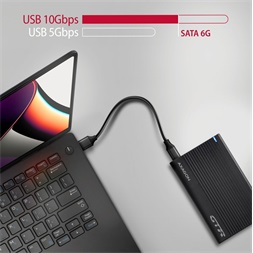 Axagon EE25-GTR USB-C 3.2 Gen 2 SATA 6G 2,5" fekete HDD/SSD ház