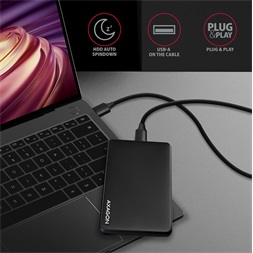 Axagon EE25-SL USB 3.2 fekete csavar nélküli külső HDD/SSD ház