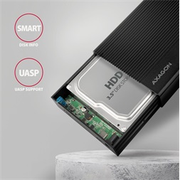 Axagon EE35-GTR USB-C 3.2 Gen 1 SATA 6G 3,5" fekete HDD/SSD ház