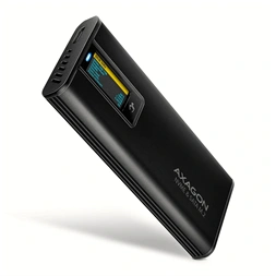 Axagon EEM2-SD2B külső USB-C 10Gbps fém ház LCD kijelzővel M.2 NVMe és SATA SSD meghajtókhoz