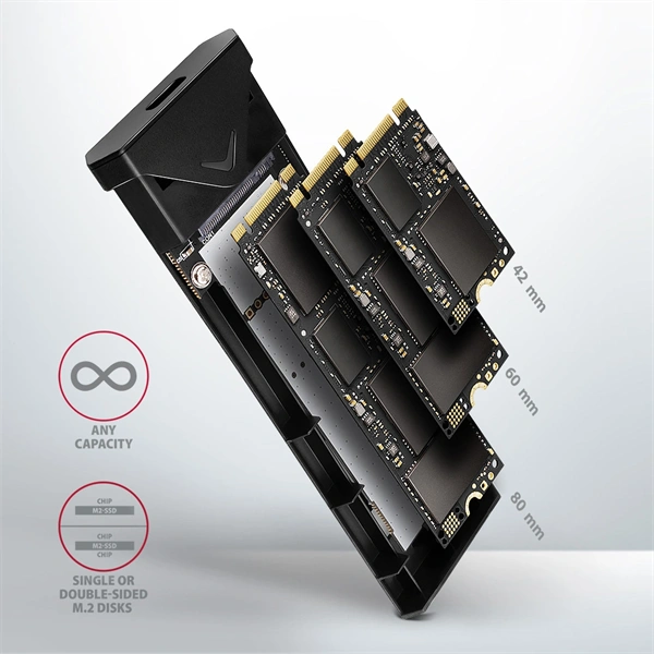 Axagon EEM2-UG2 USB-C 3.2 NVME M2 fekete ház