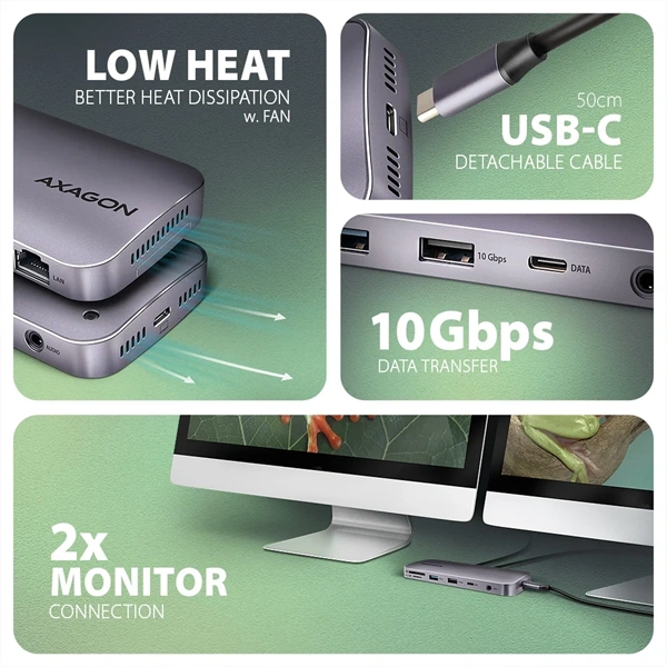 Axagon HMC-12GM2 12in1 USB HUB