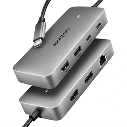 Axagon HMC-CUB83X2 USB-C 10Gbps DUAL 4K DISPLAY 7in1 hub