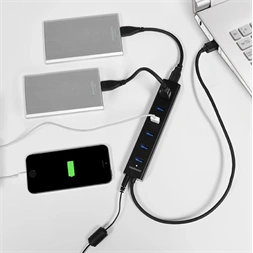 Axagon HUE-SA7BP 7 portos USB3.0 gyorstöltő fekete HUB