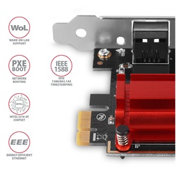 Axagon PCEE-GIX Gigabit Ethernet 1 sávos PCI-Express kártya