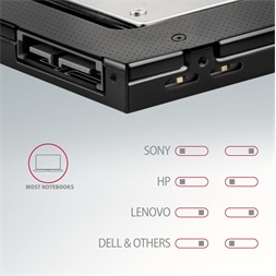 Axagon RSS-CD12 2,5" SATA SSD/HDD caddy optikai meghajtó beépítő keret