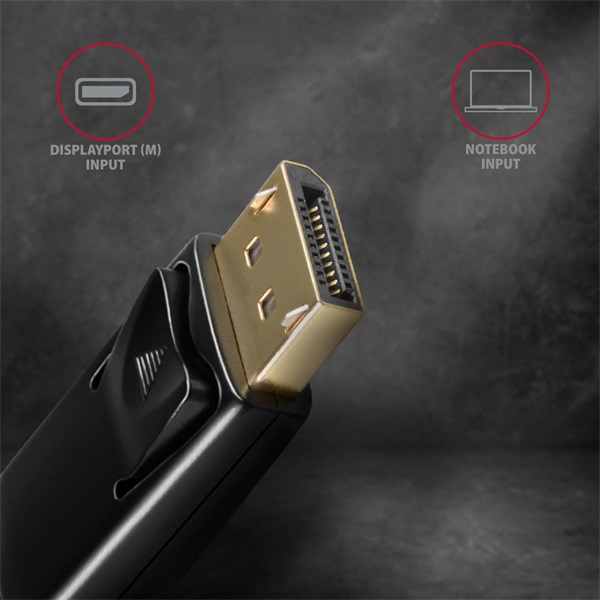 Axagon RVD-HI14C2 Displayport - HDMI 1.4 kábel, 1,8m