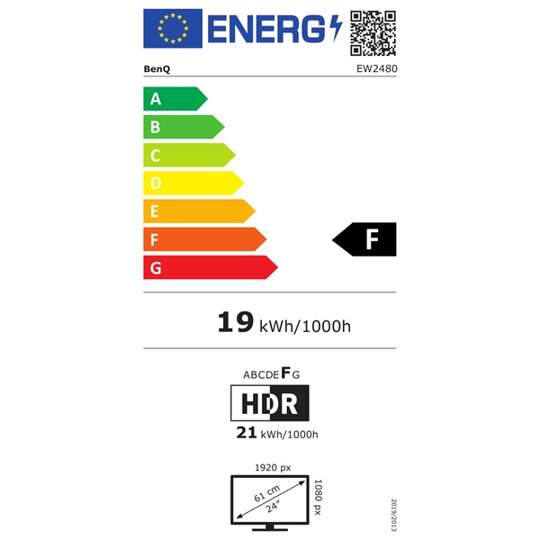 BENQ 23,8" EW2480 FHD IPS HDMI fekete LED monitor