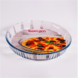 BORCAM kerek bordázott hőálló üvegedény 2.950ml, 319*50mm