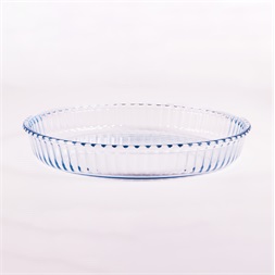 BORCAM kerek bordázott hőálló üvegedény 2.950ml, 319*50mm