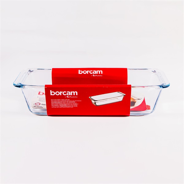 BORCAM négyzetes hőálló üvegedény fogóval 1.630ml, 310*124*70mm 