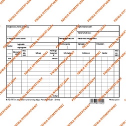 B.12-151 A5 "Raktári nyilvántartó lap (fejlap) kicsi" nyomtatvány