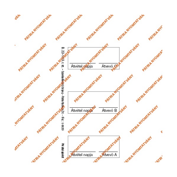 B.22-15/O 48x100mm 50lapos "Számlaellenőrző bélyeg" öntapadó nyomtatvány