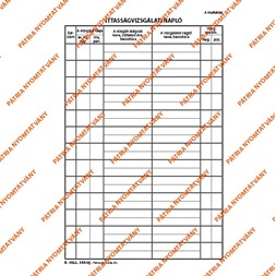 B.VALL.348/UJ A5 álló "Munkahelyi ittasságvizsgálati napló és jegyzőkönyv" nyomtatvány