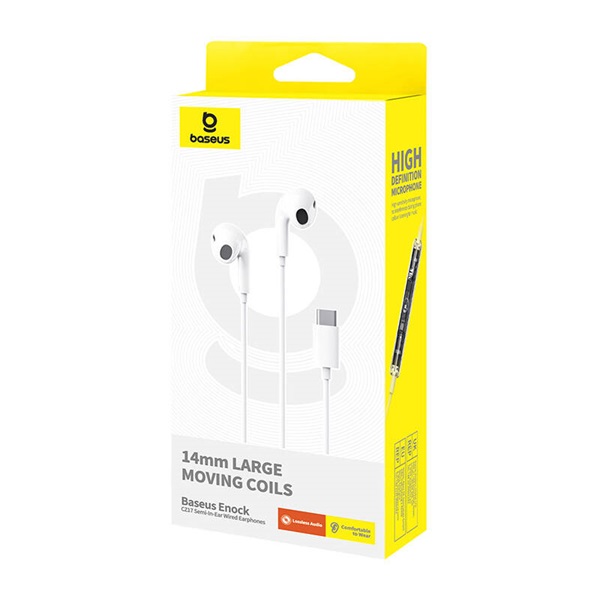 Baseus A00170000213-Z1 Encok CZ17 mikrofonos fehér fülhallgató