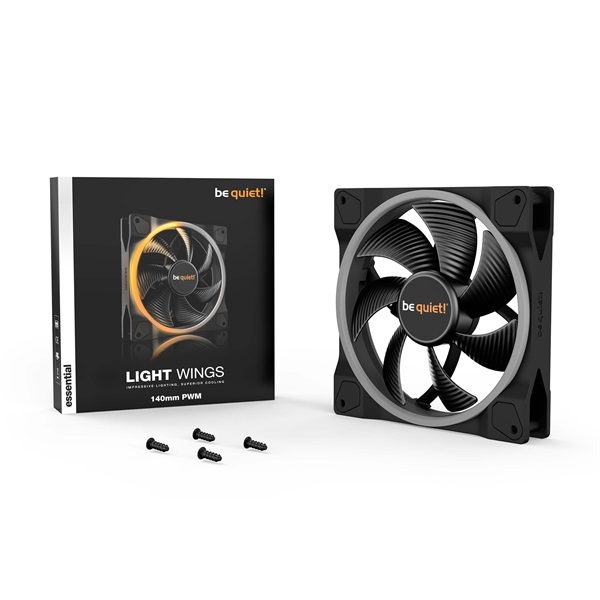 Be Quiet! LIGHT WINGS 140mm PWM ARGB fekete ventilátor