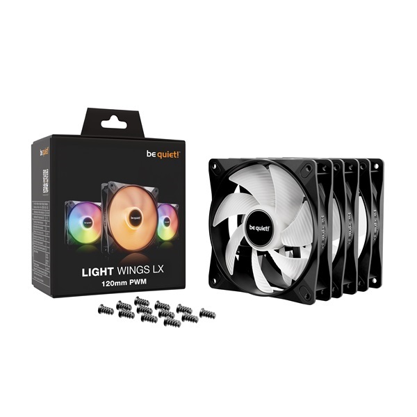 Be Quiet! LIGHT WINGS 3db 120mm PWM RGB fekete ventilátor