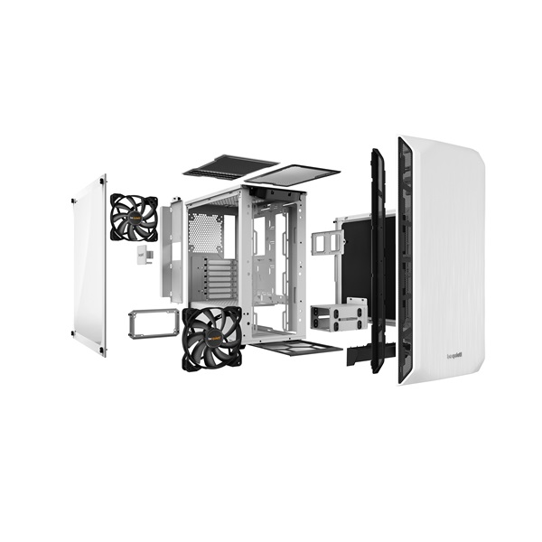 Be Quiet! Pure Base 500 fehér (táp nélküli) ablakos ATX ház